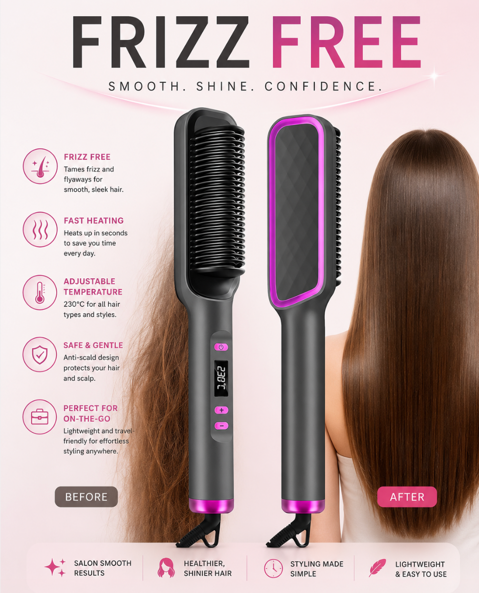 Gurha FrizzFree- Straightener brush comb