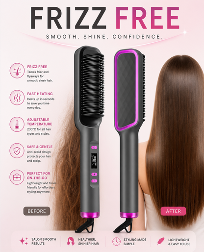 Gurha FrizzFree- Straightener brush comb